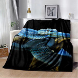Blue Snake Print Flannel Blanket