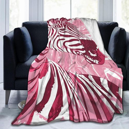 Pink Abstract Zebra Print Flannel Blanket