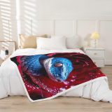 Snake Rose Print Flannel Blanket