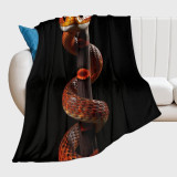 Cozy Orange Snake Flannel Blanket
