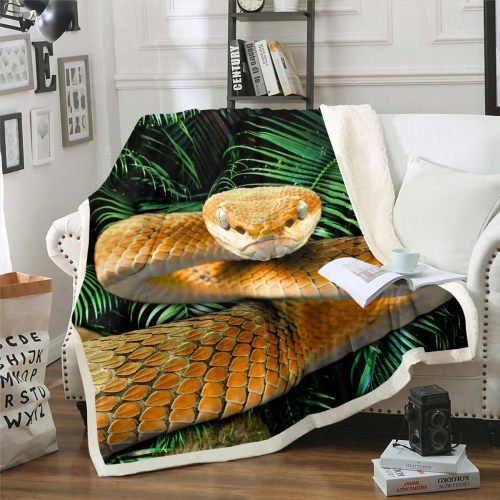 Yellow Snake Plush Blanket