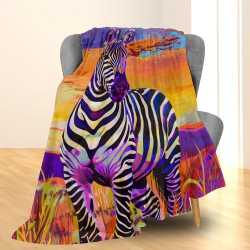 Safari Zebra Print Fleece Blanket