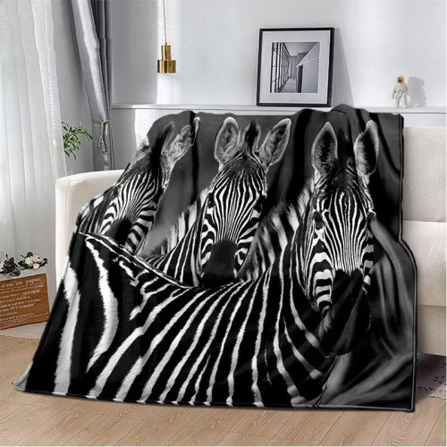 Zebra Packs Flannel Throw Blanket