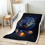 Galaxy Snake Print Plush Blanket