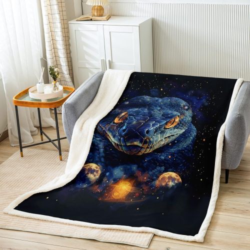 Galaxy Snake Print Plush Blanket
