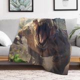 T-Rex Dinosaur Print Flannel Blanket