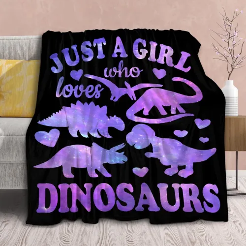 Just A Girl Who Loves Dinosaurs Blanket