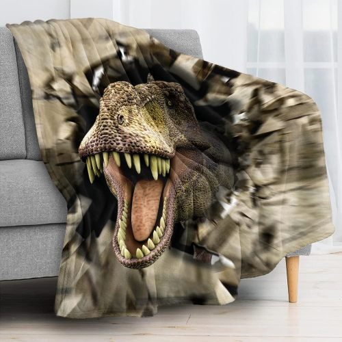 3D Dinosaur Print Flannel Blanket