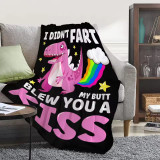 Pink Cartoon Dinosaur Pattern Blanket