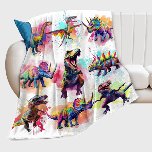 Dinosaurs Pattern Soft Couch Blanket
