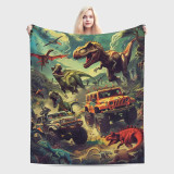 Dinosaur World Print Flannel Blanket
