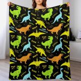 Roar Cartoon Dinosaur Flannel Blanket