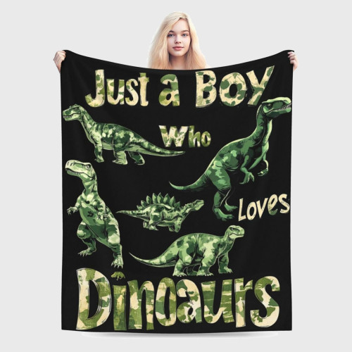 Just A Boy Who Loves Dinosaurs Blanket