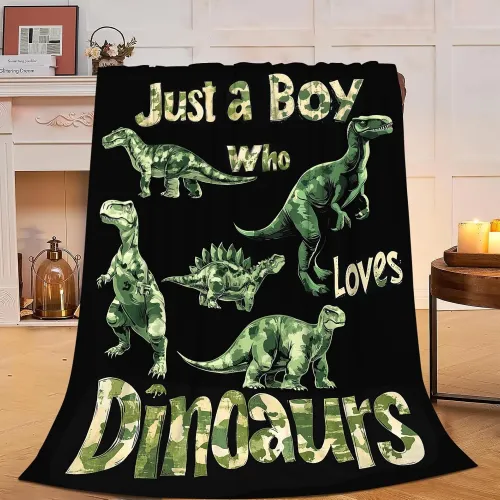 Just A Boy Who Loves Dinosaurs Blanket