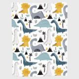 Cute Cartoon Dinosaurs Flannel Blanket