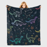 Cozy Dinosaur Print Flannel Blanket
