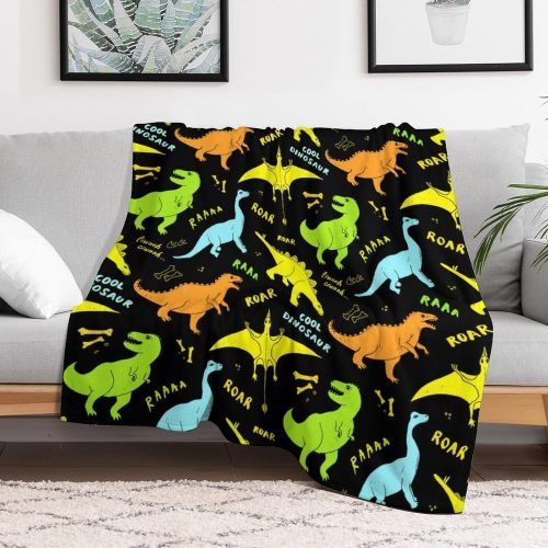 Roar Cartoon Dinosaur Flannel Blanket