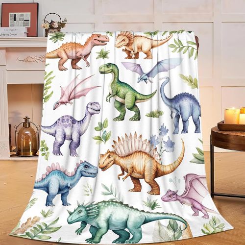 Boys Cartoon Dinosaurs Pattern Blanket