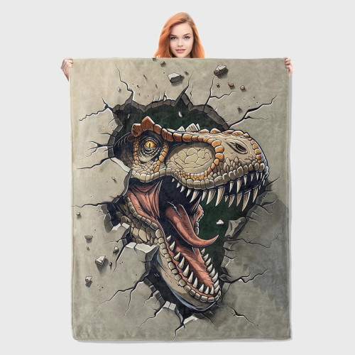 Fierce Dinosaur Flannel Blanket
