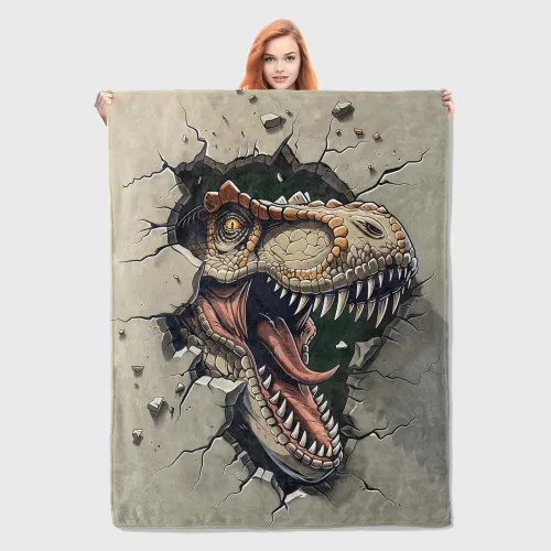 Fierce Dinosaur Flannel Blanket