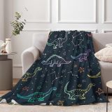 Cozy Dinosaur Print Flannel Blanket