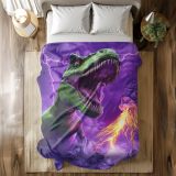 Volcano Dinosaur Print Flannel Blanket