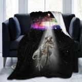Galaxy Dinosaur Print Flannel Blanket