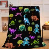 Soft Cartoon Dinosaurs Pattern Blanket