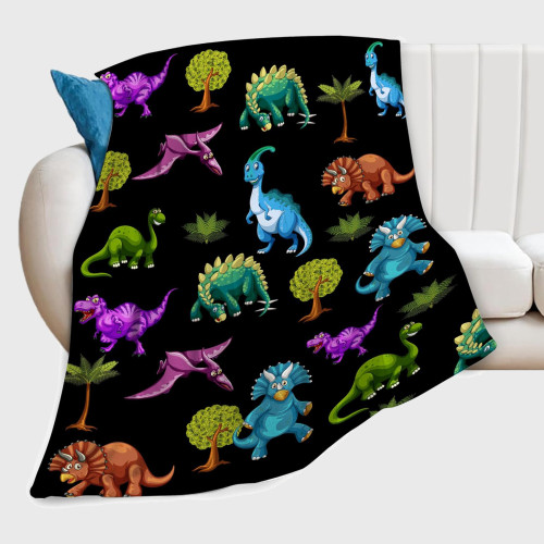 Soft Cartoon Dinosaurs Pattern Blanket