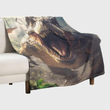 T-Rex Dinosaur Print Flannel Blanket