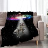 Galaxy Dinosaur Print Flannel Blanket
