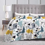 Cute Cartoon Dinosaurs Flannel Blanket
