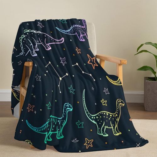 Cozy Dinosaur Print Flannel Blanket