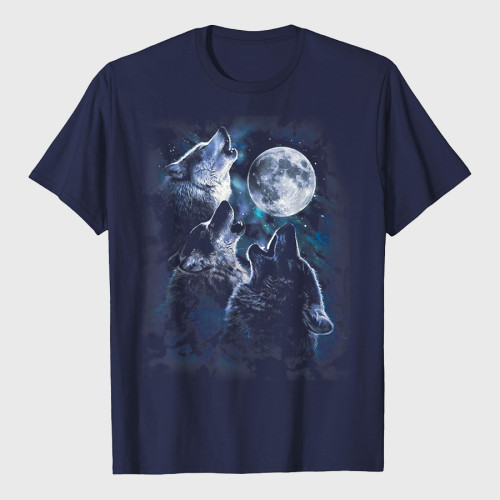 Three Wolf Howling At The Moon T-Shirt