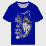 Mens Cool Wolf 3D Print T-Shirt