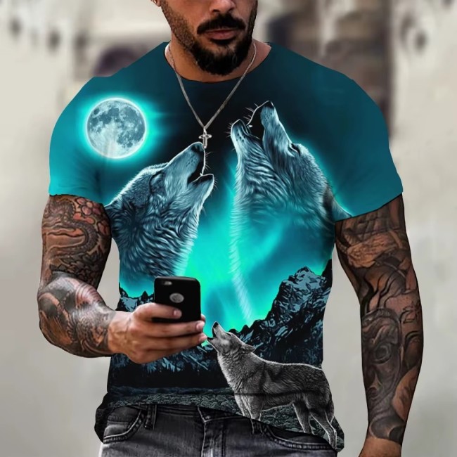 Three Wolf Howling At Moon T-Shirt
