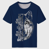 Mens Cool Wolf 3D Print T-Shirt