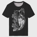 Mens Cool Wolf 3D Print T-Shirt