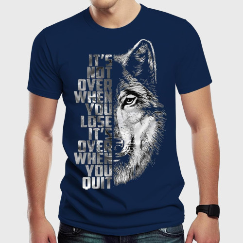 Mens Cool Wolf 3D Print T-Shirt