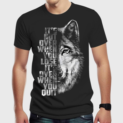 Mens Cool Wolf 3D Print T-Shirt
