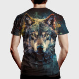 Mens Fashion Wolf T-Shirt