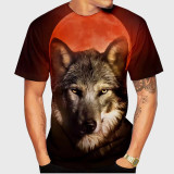 Sunrise Wolf Print T-Shirt