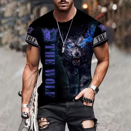 The Wolf Pattern T-Shirt For Men