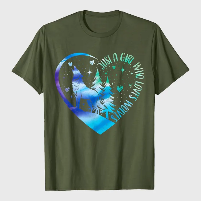 Just a Girl Who Loves Wolves T-Shirt