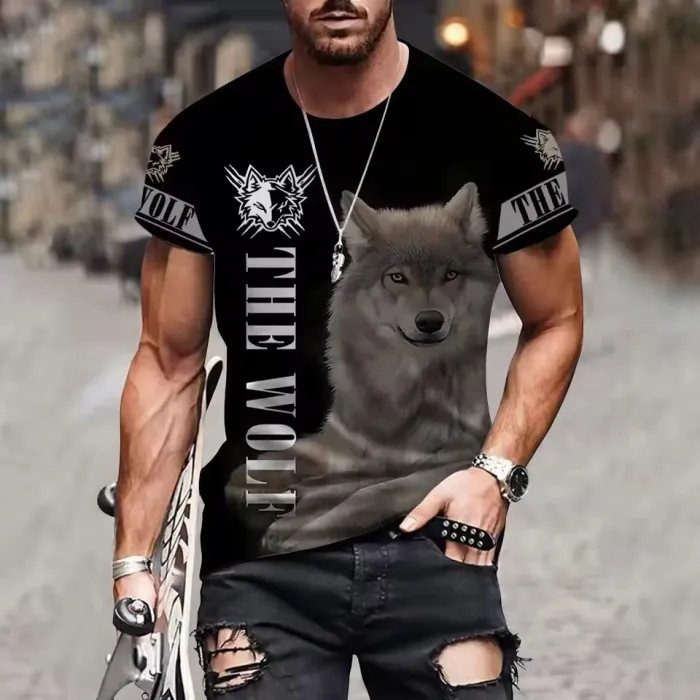 The Wolf Pattern T-Shirt For Men