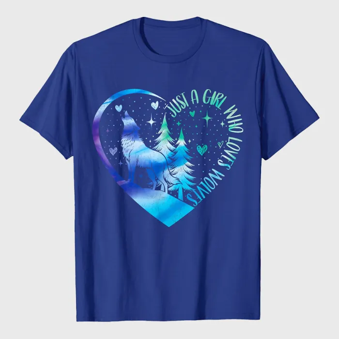 Just a Girl Who Loves Wolves T-Shirt
