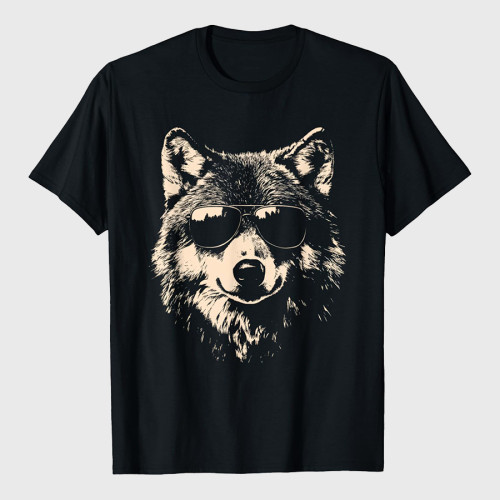 Funny Wolf Cool Rock and Roll Graphic T-Shirt