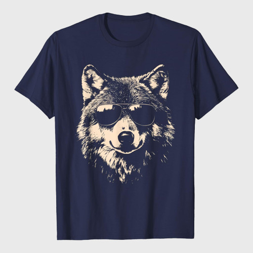 Funny Wolf Cool Rock and Roll Graphic T-Shirt