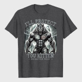 Funny Graphic Tee I'll Protect You Kitten Alpha Wolf T-Shirt