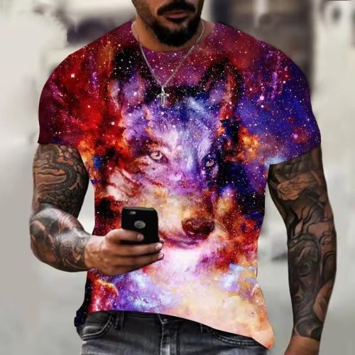 Wolf Galaxy Pattern T-Shirt